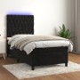 Letto a Molle con Materasso e LED Nero 90x190 cm in Velluto