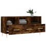 Mobile Porta TV Rovere Fumo 102x36x50 cm in Legno Multistrato