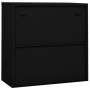 Armadio per Ufficio Anta Scorrevole Nero 90x40x90cm Acciaio