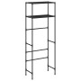 Rastrelliera per Bagno a 2 Livelli Nera 53,5x28x143 cm Ferro