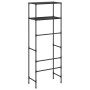 Rastrelliera per Bagno a 2 Livelli Nera 53,5x28x143 cm Ferro