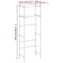 Rastrelliera per Bagno a 2 Livelli Nera 53,5x28x143 cm Ferro