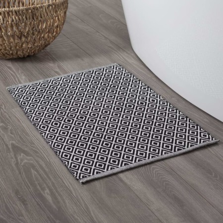 Sealskin Tappetino da Bagno Trellis in Cotone 60x90 cm Nero e Bianco