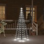 Albero di Natale Pennone Bianco Freddo 108 LED 180 cm