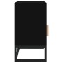 Comodino Nero 40x30x55,5 cm Legno Multistrato e Ferro