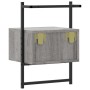 Comodini a Muro 2 pz Grigio Sonoma 35x30x51cm Legno Multistrato