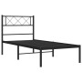 Giroletto con Testiera in Metallo Nero 107x203 cm