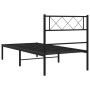 Giroletto con Testiera in Metallo Nero 107x203 cm