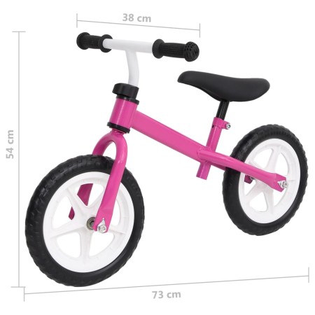 Bicicletta Senza Pedali con Ruote da 9,5 Pollici Rosa