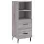 Credenza Grigio Sonoma 34,5x34x180 cm in Legno Multistrato