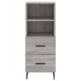 Credenza Grigio Sonoma 34,5x34x180 cm in Legno Multistrato