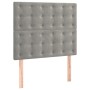 Letto a Molle Materasso e LED Grigio Chiaro 100x200 cm Velluto