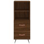 Credenza Rovere Marrone 34,5x34x180 cm in Legno Multistrato