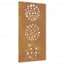 Decorazione Muro da Giardino 105x55 cm Foglia Acciaio Corten