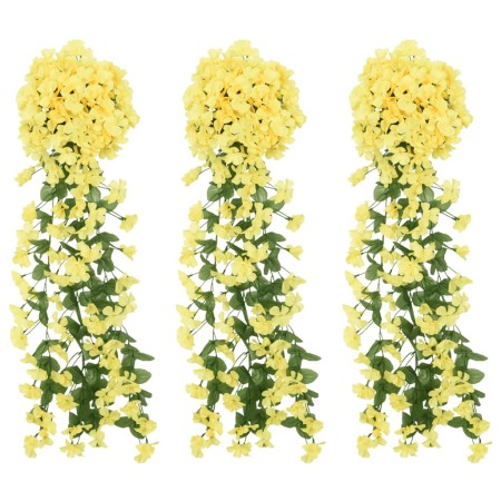 Ghirlande Fiori Artificiali 3 pz Giallo 85cm