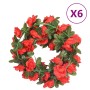 Ghirlande Fiori Artificiali 6 pz Rosso 240cm