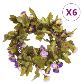 Ghirlande Fiori Artificiali 6 pz Viola Chiaro 215cm