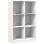 Libreria Bianca 70x33x110 cm in Legno Massello di Pino