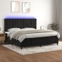 Letto a Molle con Materasso e LED Nero 200x200 cm in Velluto