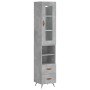 Credenza Grigio Cemento 34,5x34x180 cm in Legno Multistrato