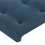 Letto a Molle con Materasso e LED Blu Scuro 100x200 cm