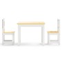 Set Tavolo e Sedie per Bambini 3 Pezzi Bianco e Beige in MDF