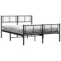 Giroletto con Testiera e Pediera Metallo Nero 135x190 cm
