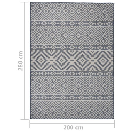 Tappeto da Esterni a Tessitura Piatta 200x280 cm Strisce Blu