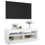 Mobile Porta TV con Luci LED Bianco 100x35x40 cm