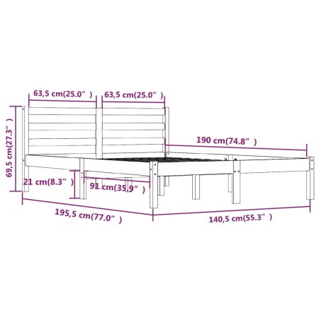 Giroletto in Legno Massello 135x190 cm Small Double