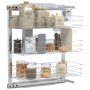 Cestino da Cucina in Rete a 3 Livelli Argento 47x25x56 cm