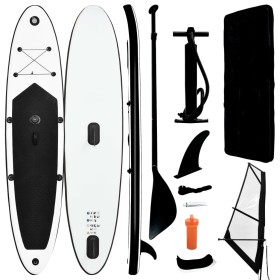 Set Tavola Gonfiabile da SUP con Vela Nero e Bianco