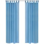 Tenda Trasparente Colore Turchese 140 x 175 cm 2 pezzi