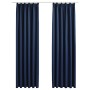 Tende Oscuranti con Ganci 2 pz Blue 140x175 cm