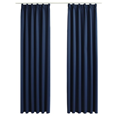 Tende Oscuranti con Ganci 2 pz Blue 140x175 cm