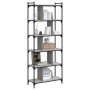 Libreria Grigio Sonoma 6 Ripiani 76x32x192 cm Legno Multistrato