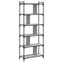 Libreria Grigio Sonoma 6 Ripiani 76x32x192 cm Legno Multistrato