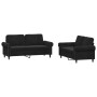 Set di Divani 2 pz con Cuscini Nero in Velluto