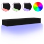 Mobili Porta TV con Luci LED 2pz Neri 60x35x15,5 cm