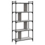 Libreria Grigio Sonoma 5 Ripiani 76x32x158 cm Legno Multistrato