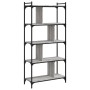 Libreria Grigio Sonoma 5 Ripiani 76x32x158 cm Legno Multistrato