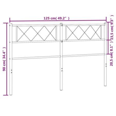 Testiera in Metallo Bianco 120 cm