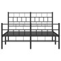 Giroletto con Testiera e Pediera Metallo Nero 140x190 cm