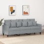Divano a 3 Posti Grigio Chiaro 180 cm in Tessuto