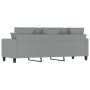 Divano a 3 Posti Grigio Chiaro 180 cm in Tessuto