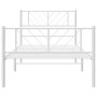 Giroletto con Testiera e Pediera Metallo Bianco 90x190 cm