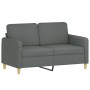 Set di Divani 4 pz con Cuscini Grigio Scuro in Tessuto