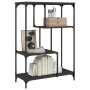 Libreria Nera 81x36x115 cm in Legno Multistrato e Acciaio