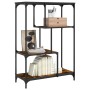 Libreria Rovere Fumo 81x36x115 cm Legno Multistrato e Acciaio