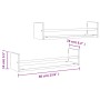 Mensole a Parete con Aste 2pz Rovere Marrone 60x16x14 cm